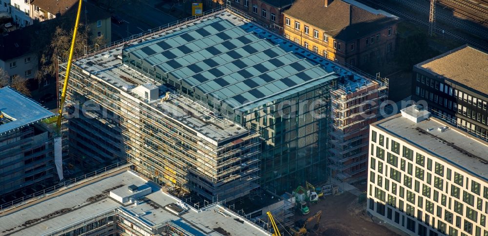 Aerial photograph Bochum - Construction site for the new building of the justice and court center in Bochum in the state of North Rhine-Westphalia