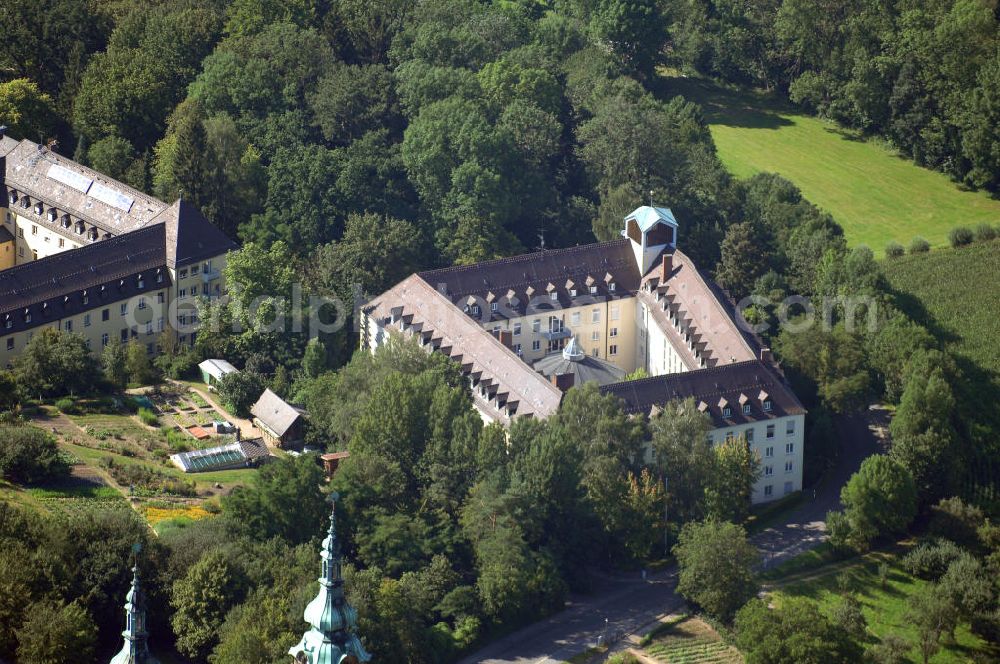 Bad Staffelstein from the bird's eye view: Blick auf Gebäude bei der Basilika Vierzehnheiligen an der Vierzehnheiligener Straße.