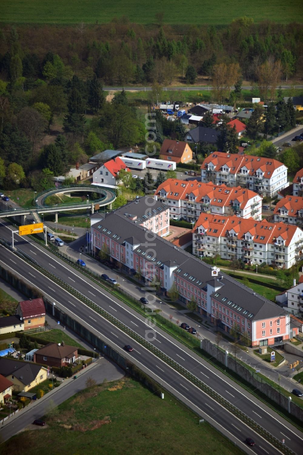 Aerial photograph Mahlow - Building the Best Western Premier Airport Hotel Fontane in Mahlow in Brandenburg