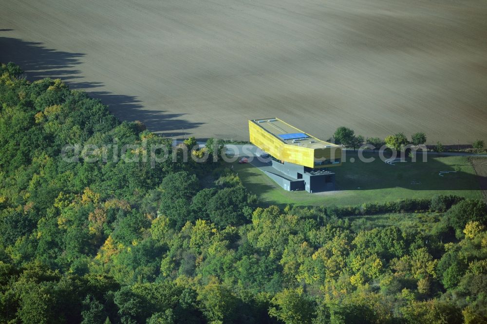 Nebra (Unstrut) from above - Building the visitor center Arche - Himmelsscheibe von Nebra in Nebra (Unstrut) in the state Saxony-Anhalt