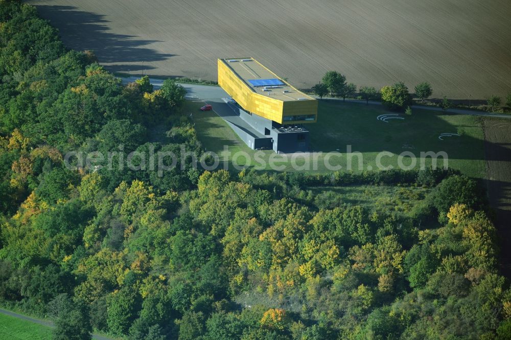 Nebra (Unstrut) from the bird's eye view: Building the visitor center Arche - Himmelsscheibe von Nebra in Nebra (Unstrut) in the state Saxony-Anhalt