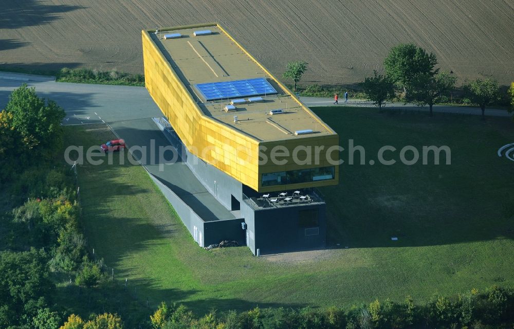 Aerial image Nebra (Unstrut) - Building the visitor center Arche - Himmelsscheibe von Nebra in Nebra (Unstrut) in the state Saxony-Anhalt