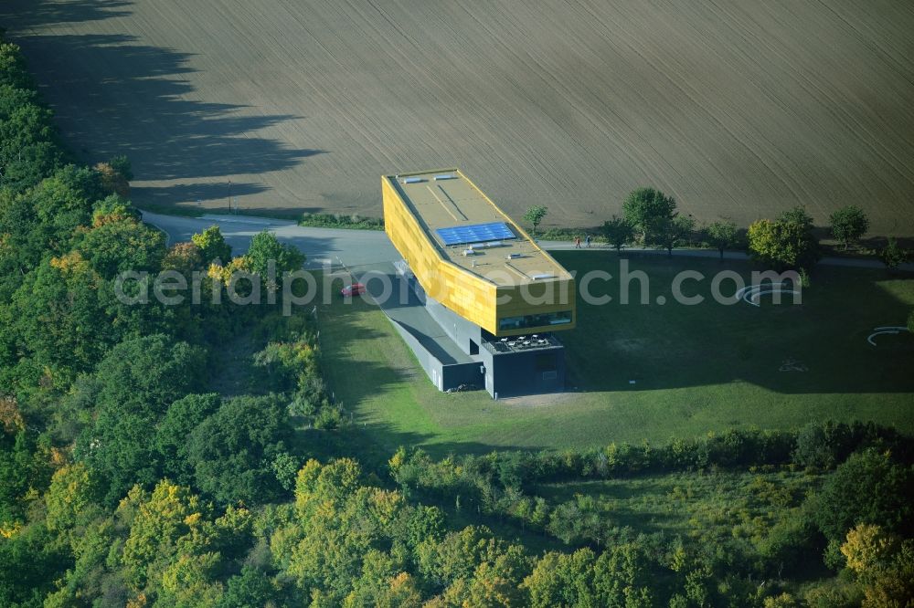 Aerial photograph Nebra (Unstrut) - Building the visitor center Arche - Himmelsscheibe von Nebra in Nebra (Unstrut) in the state Saxony-Anhalt