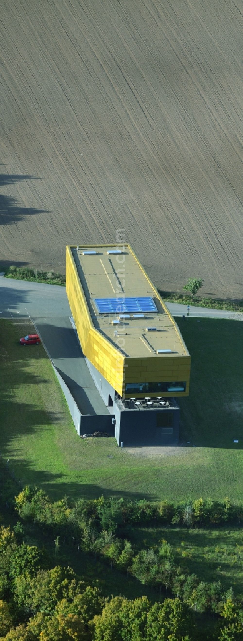 Aerial image Nebra (Unstrut) - Building the visitor center Arche - Himmelsscheibe von Nebra in Nebra (Unstrut) in the state Saxony-Anhalt