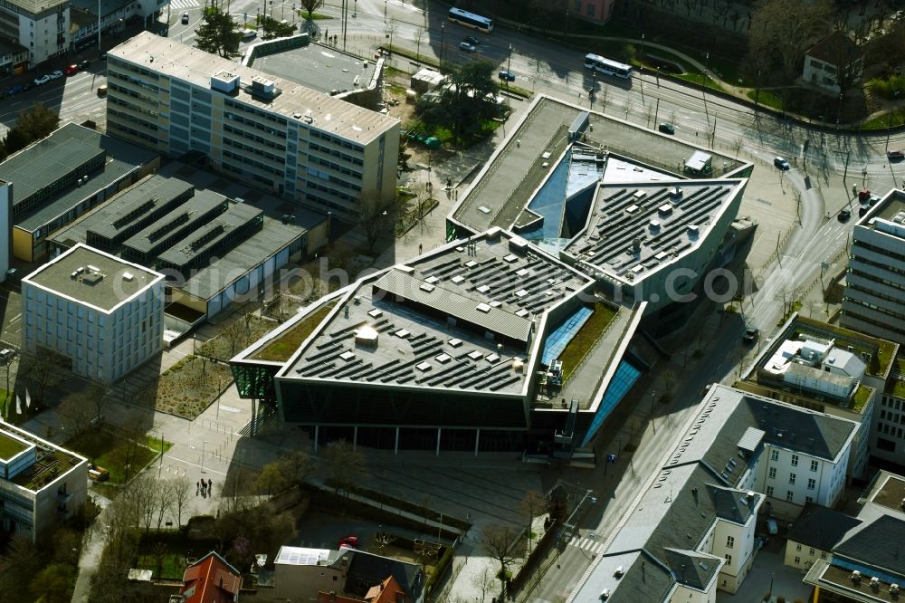 Aerial photograph Darmstadt - Building of the visitor center darmstadtium - science and congress center on Alexanderstrasse in Darmstadt in the state Hesse, Germany