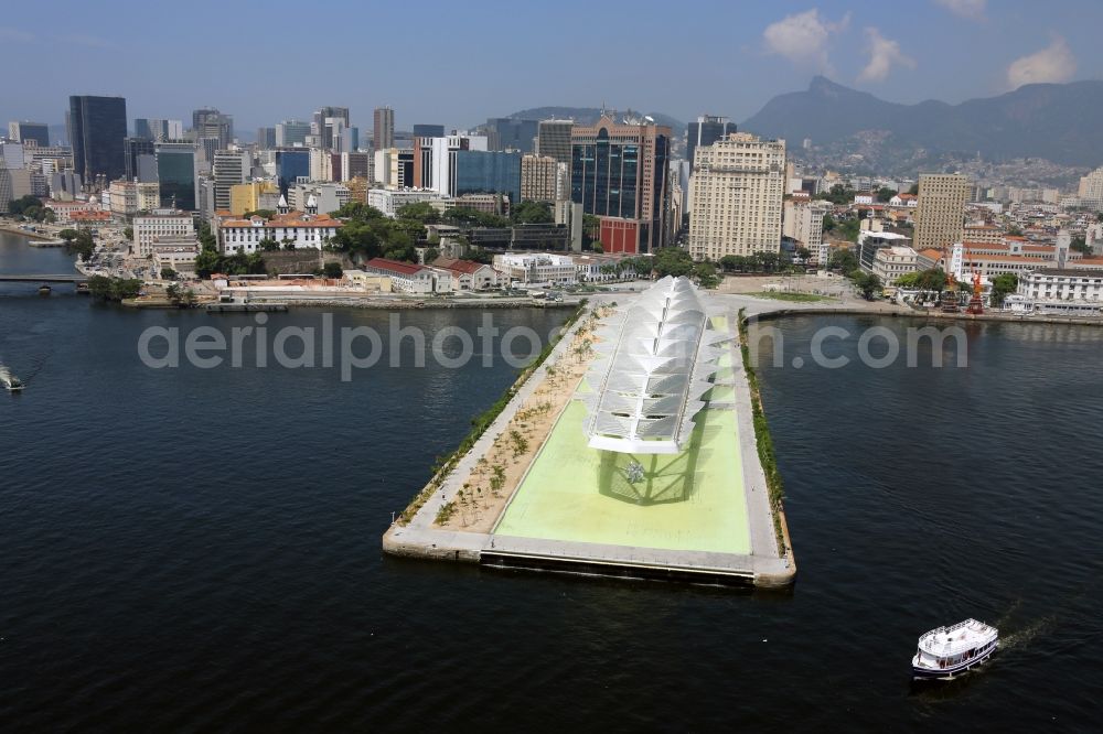 Rio de Janeiro from above - Building the visitor center at Museum of Tomorrow - Museu do Amanha in Porto Maravilha in Rio de Janeiro in Rio de Janeiro, Brazil