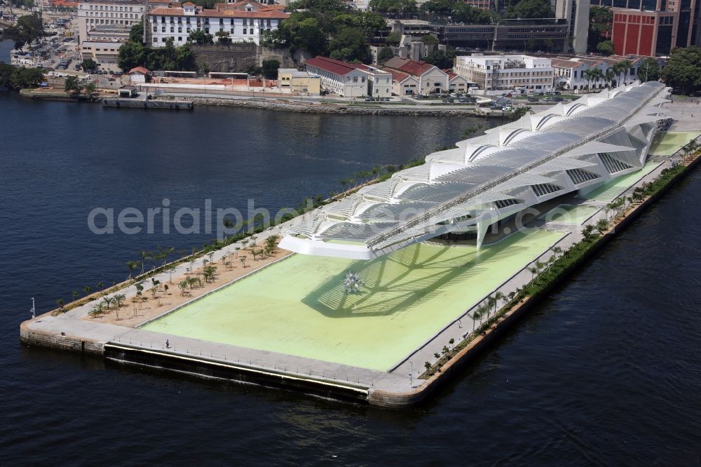 Aerial image Rio de Janeiro - Building the visitor center at Museum of Tomorrow - Museu do Amanha in Porto Maravilha in Rio de Janeiro in Rio de Janeiro, Brazil