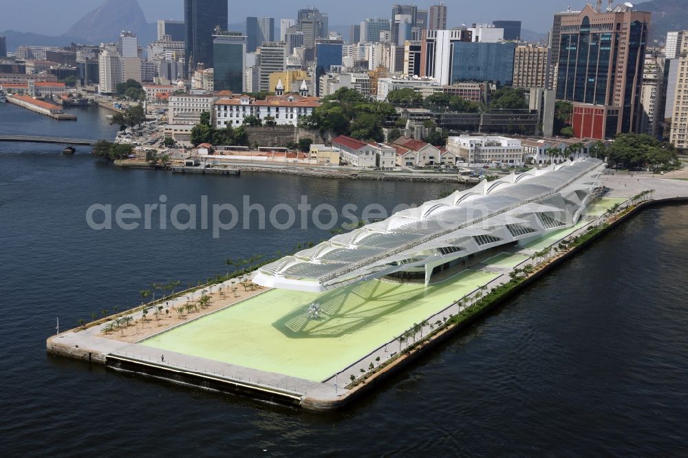 Aerial photograph Rio de Janeiro - Building the visitor center at Museum of Tomorrow - Museu do Amanha in Porto Maravilha in Rio de Janeiro in Rio de Janeiro, Brazil