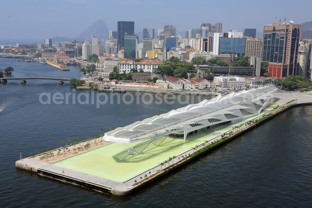 Rio de Janeiro from above - Building the visitor center at Museum of Tomorrow - Museu do Amanha in Porto Maravilha in Rio de Janeiro in Rio de Janeiro, Brazil