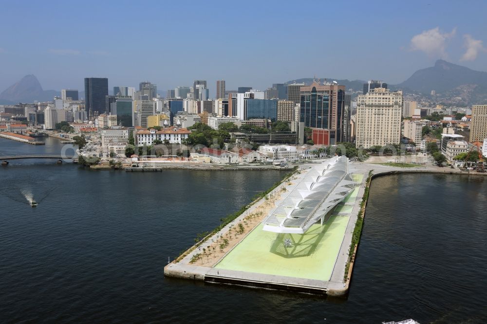 Rio de Janeiro from above - Building the visitor center at Museum of Tomorrow - Museu do Amanha in Porto Maravilha in Rio de Janeiro in Rio de Janeiro, Brazil