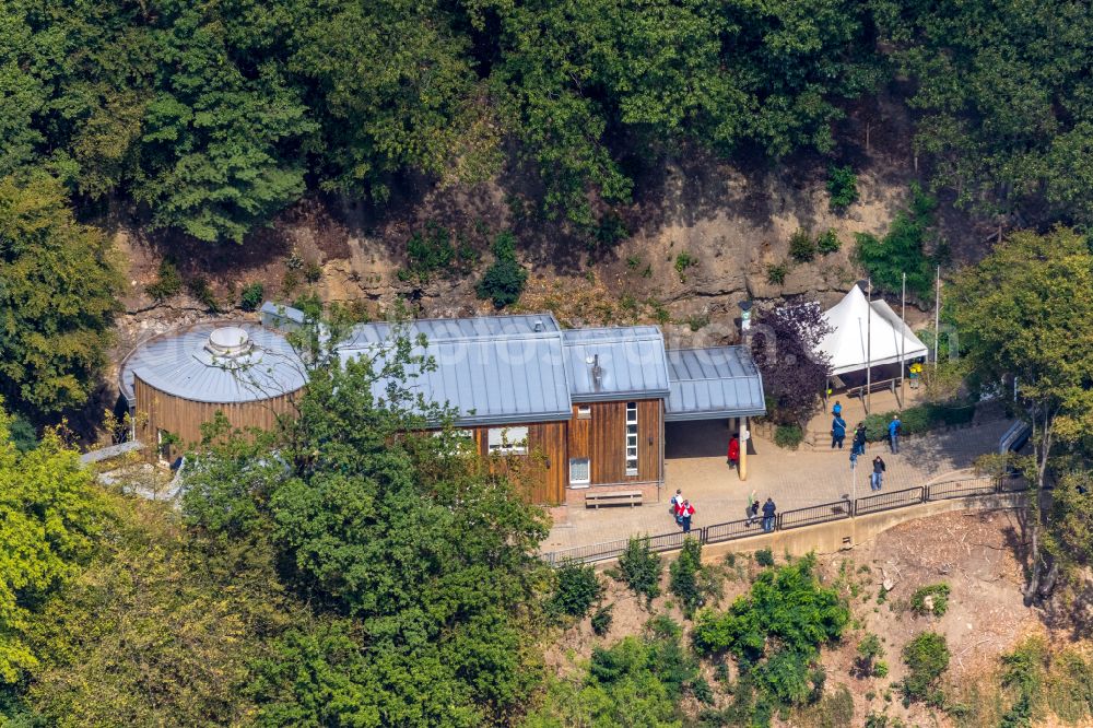 Aerial image Ennepetal - Building the visitor center Nationales Naturmonument Kluterthoehle with entrance at Hoehlenstrasse in Ennepetal in the state North Rhine-Westphalia, Germany