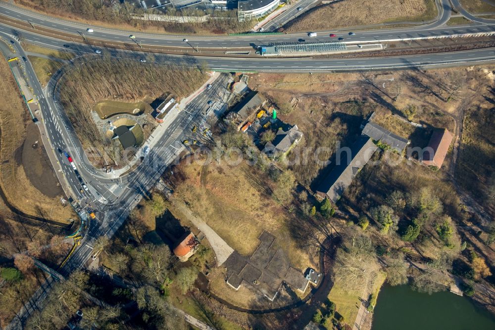 Dortmund from above - Building the visitor center Torhaus Rombergpark Am Rombergpark in the district Hombruch in Dortmund in the state North Rhine-Westphalia