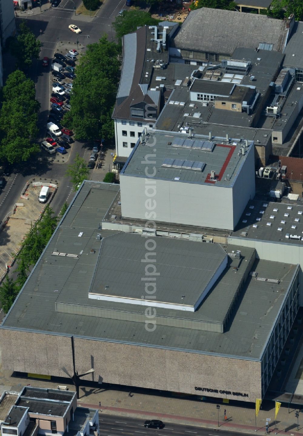 Berlin from above - Building of the German Opera at the Bismarck street in Berlin's Charlottenburg district