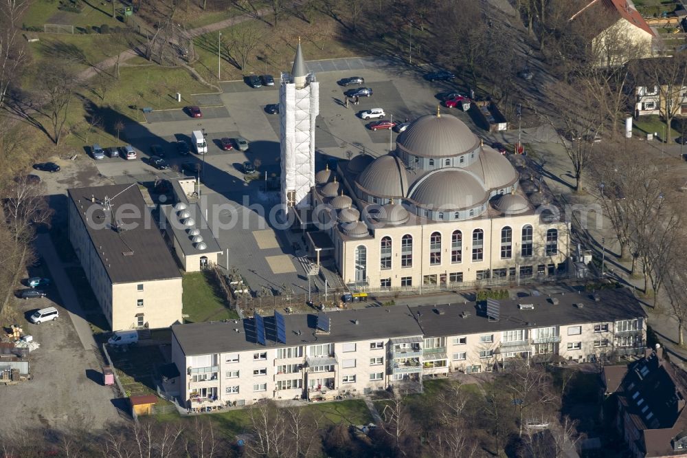 Aerial photograph Duisburg - Marxloh - Building the DITIB mosque at Warbruck street in Duisburg-Marxloh in North Rhine-Westphalia