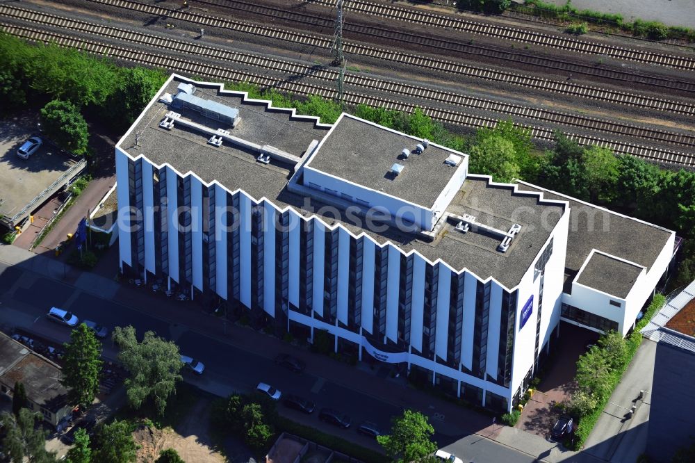 Aerial photograph Frankfurt am Main OT Niederrad - Building of the Dorint Hotel in Niederrad, a district of Frankfurt am Main in Hesse