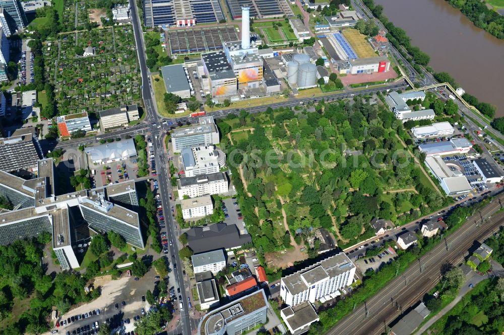 Aerial image Frankfurt am Main OT Niederrad - Building of the Dorint Hotel in Niederrad, a district of Frankfurt am Main in Hesse