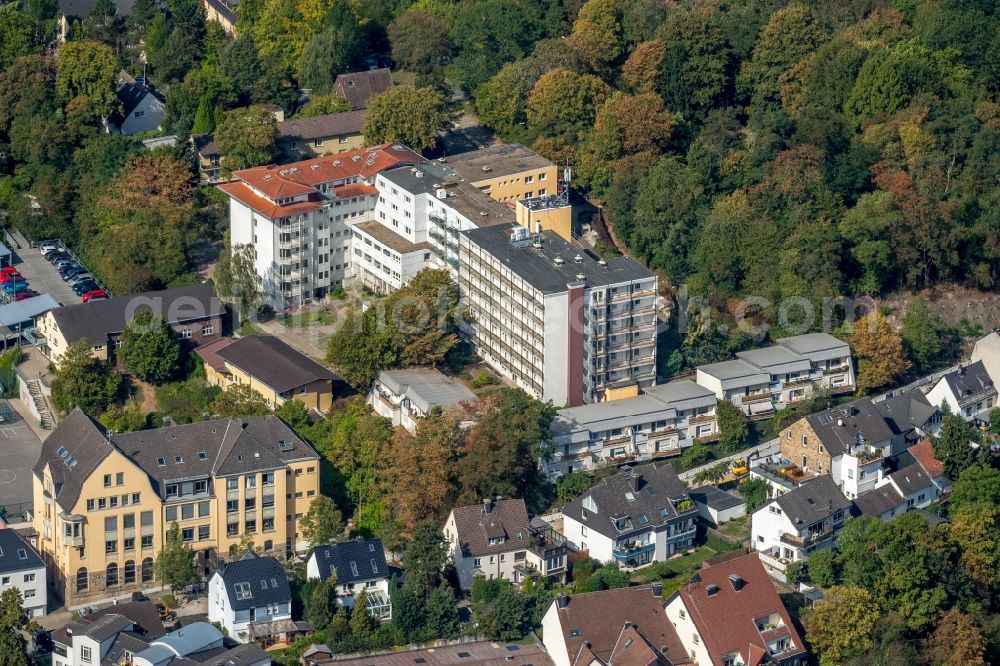 Aerial image Herdecke - Building of the former nursing home - senior residence on the Goethestrasse in Herdecke in the state of North Rhine-Westphalia, Germany