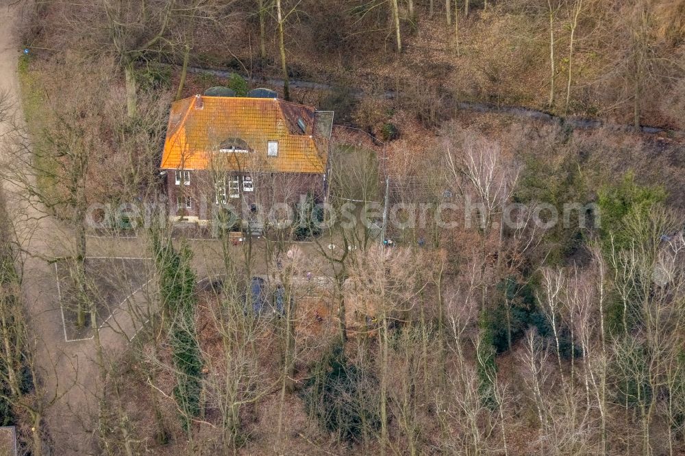 Kirchhellen from above - Buildings of the former Youth Home Villa Koerner on the Horsthof street in Kirchhellen at Ruhrgebiet in the state North Rhine-Westphalia, Germany