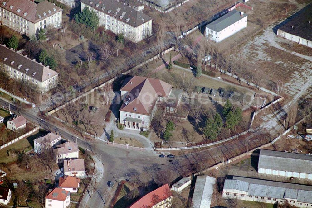 Aerial photograph Berlin - Karlshorst - Gebäude des ehemaligen sowjetischen Oberkommandos, mit dem Kapitulationsmuseum in Berlin-Karlshorst