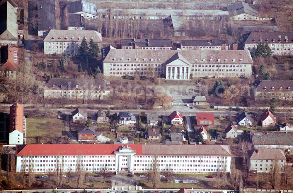 Aerial photograph Berlin - Karlshorst - Gebäude des ehemaligen sowjetischen Oberkommandos, mit dem Kapitulationsmuseum in Berlin-Karlshorst