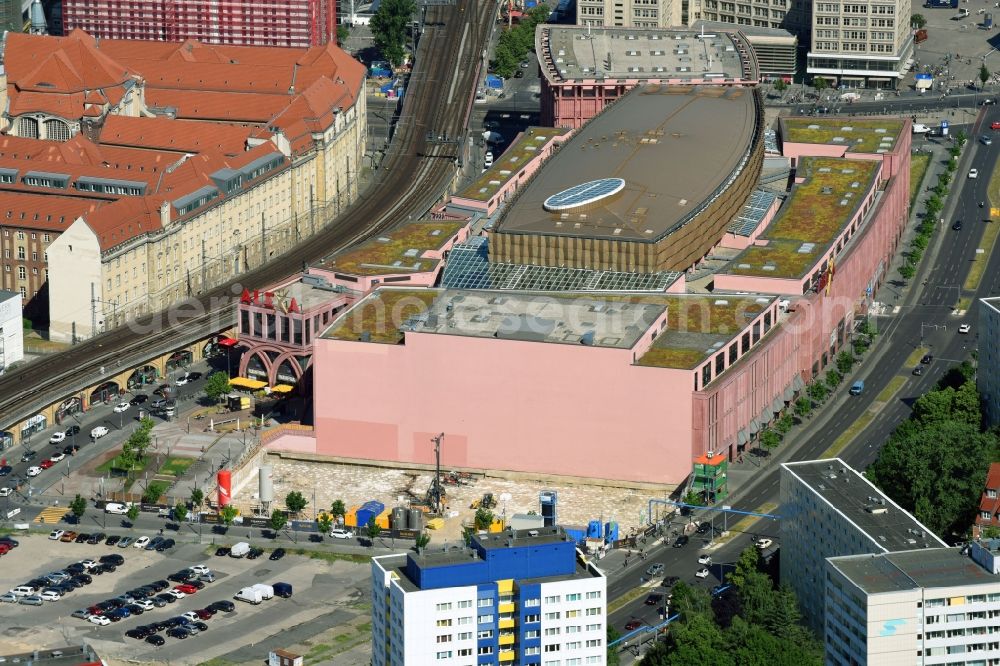 Berlin from the bird's eye view: Building of the shopping center Alexa on Grunerstrasse in Berlin, Germany