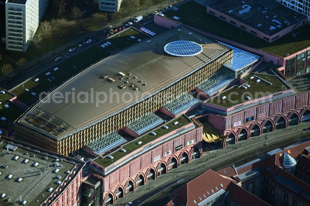 Aerial image Berlin - Building of the shopping center Alexa on Grunerstrasse in Berlin, Germany