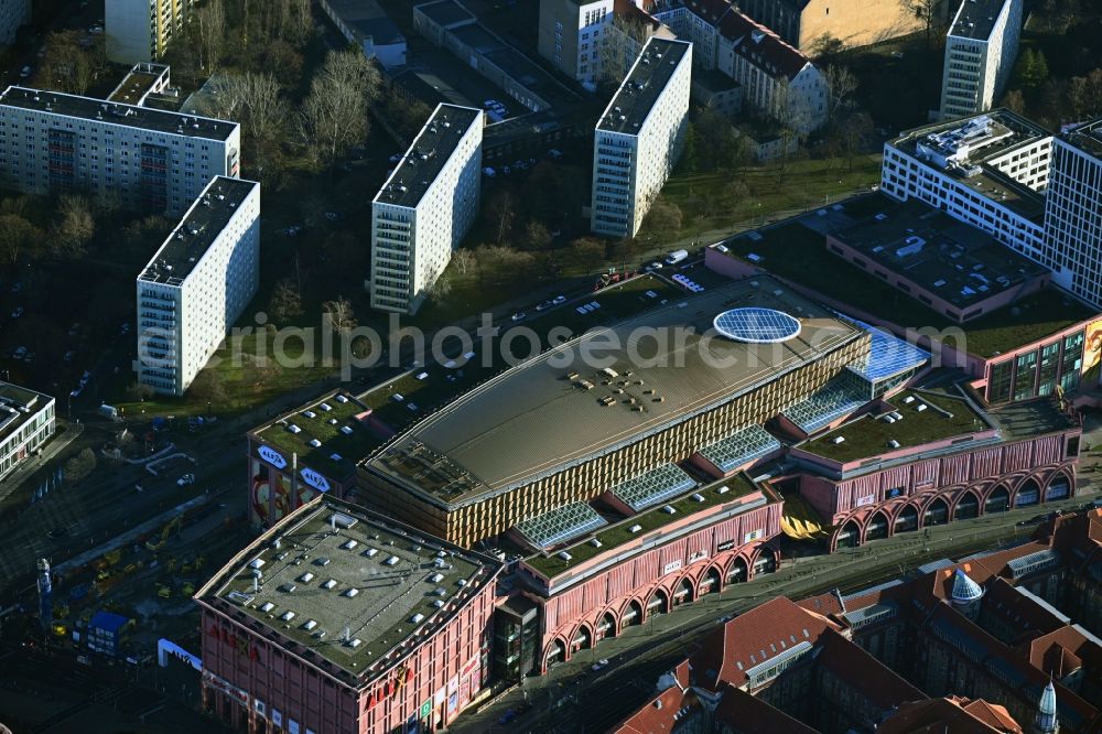 Aerial photograph Berlin - Building of the shopping center Alexa on Grunerstrasse in Berlin, Germany