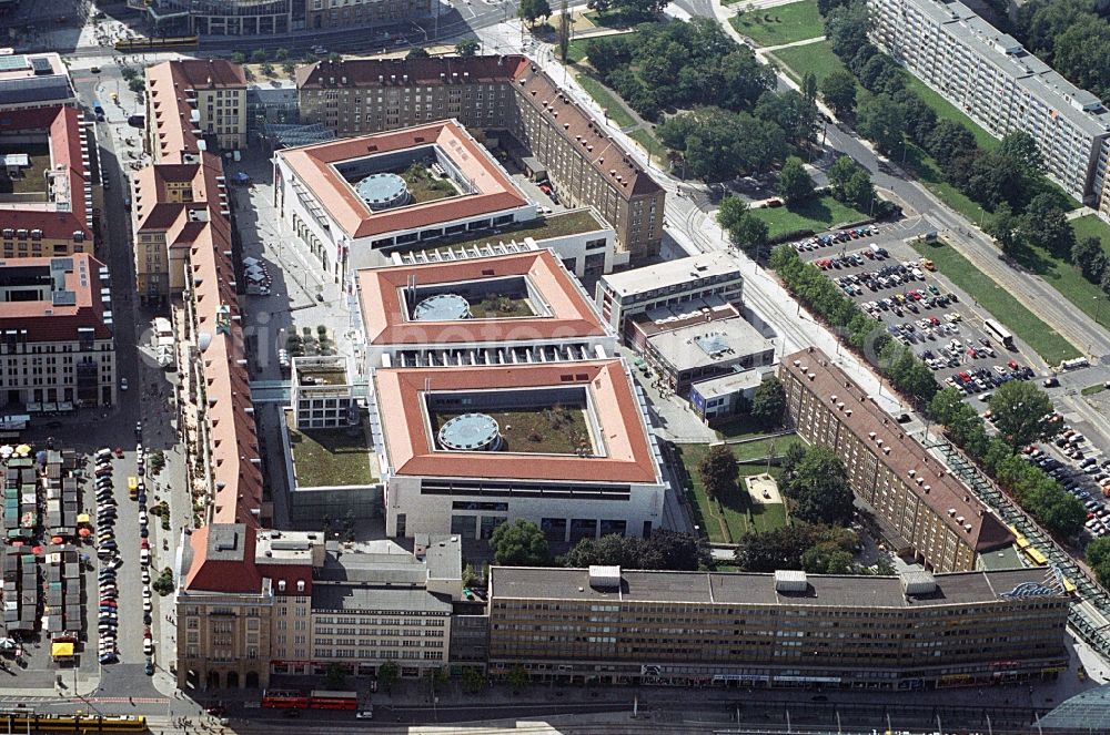 Aerial image Dresden - Building of the shopping center Altmarkt Galerie der ECE Projektmanagement GmbH in Dresden in the state Saxony