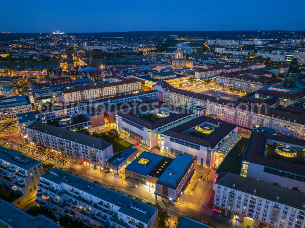 Dresden from above - building of the shopping center Altmarkt Galerie der ECE Projektmanagement GmbH in Dresden in the state Saxony