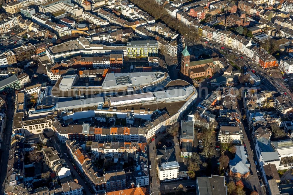 Aerial image Aachen - Building of the shopping center Aquis Plaza of ECE Projektmanagement GmbH & Co. KG on Adalbertstrasse in Aachen in the state North Rhine-Westphalia