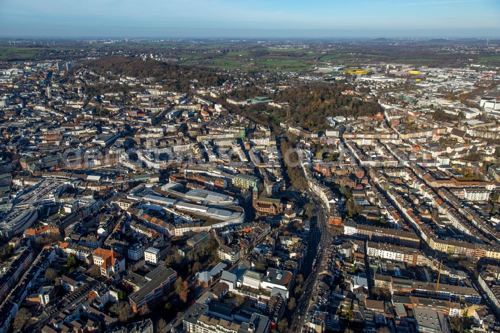 Aachen from above - Building of the shopping center Aquis Plaza of ECE Projektmanagement GmbH & Co. KG on Adalbertstrasse in Aachen in the state North Rhine-Westphalia