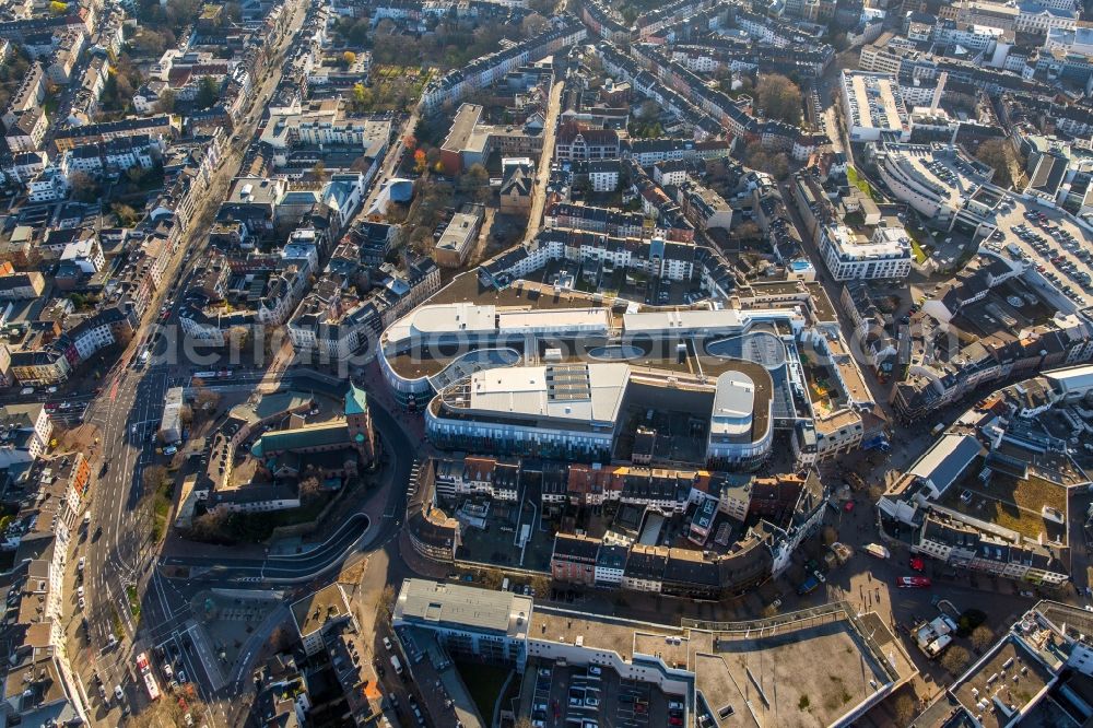 Aachen from above - Building of the shopping center Aquis Plaza of ECE Projektmanagement GmbH & Co. KG on Adalbertstrasse in Aachen in the state North Rhine-Westphalia