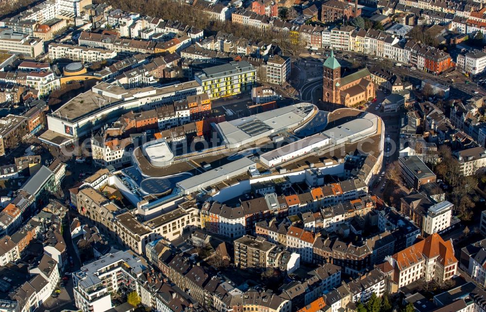 Aerial photograph Aachen - Building of the shopping center Aquis Plaza of ECE Projektmanagement GmbH & Co. KG on Adalbertstrasse in Aachen in the state North Rhine-Westphalia