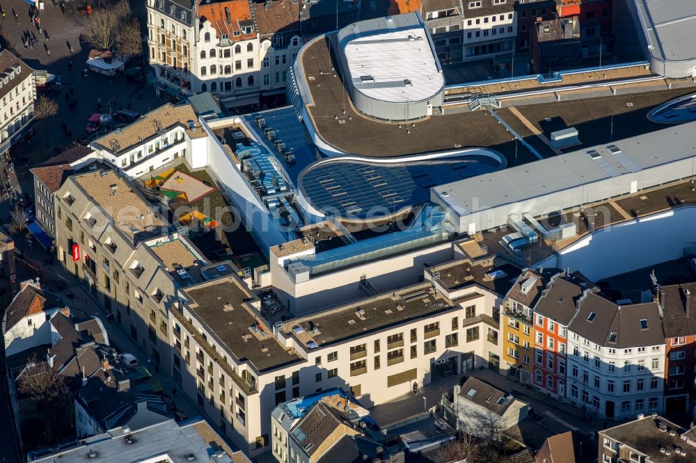 Aachen from above - Building of the shopping center Aquis Plaza of ECE Projektmanagement GmbH & Co. KG on Adalbertstrasse in Aachen in the state North Rhine-Westphalia