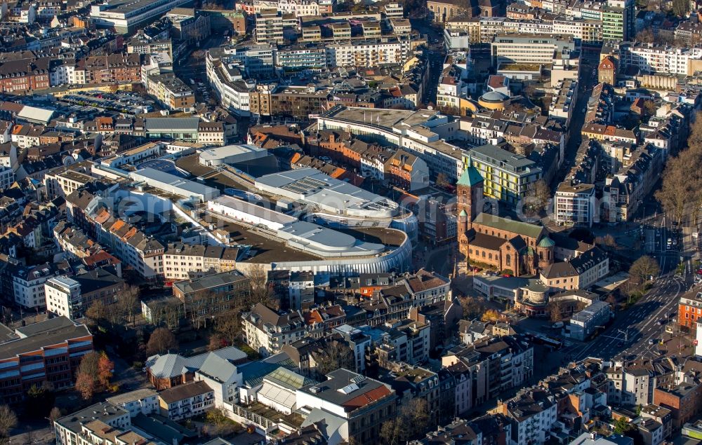 Aerial image Aachen - Building of the shopping center Aquis Plaza of ECE Projektmanagement GmbH & Co. KG on Adalbertstrasse in Aachen in the state North Rhine-Westphalia