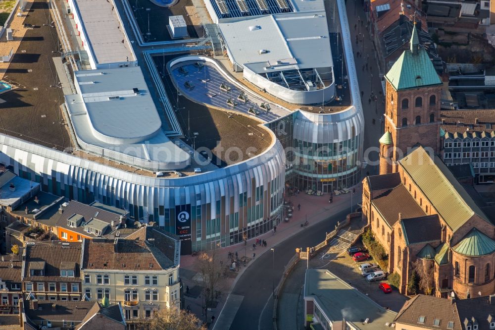 Aerial image Aachen - Building of the shopping center Aquis Plaza of ECE Projektmanagement GmbH & Co. KG on Adalbertstrasse in Aachen in the state North Rhine-Westphalia