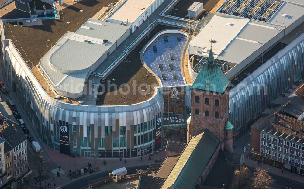 Aerial photograph Aachen - Building of the shopping center Aquis Plaza of ECE Projektmanagement GmbH & Co. KG on Adalbertstrasse in Aachen in the state North Rhine-Westphalia