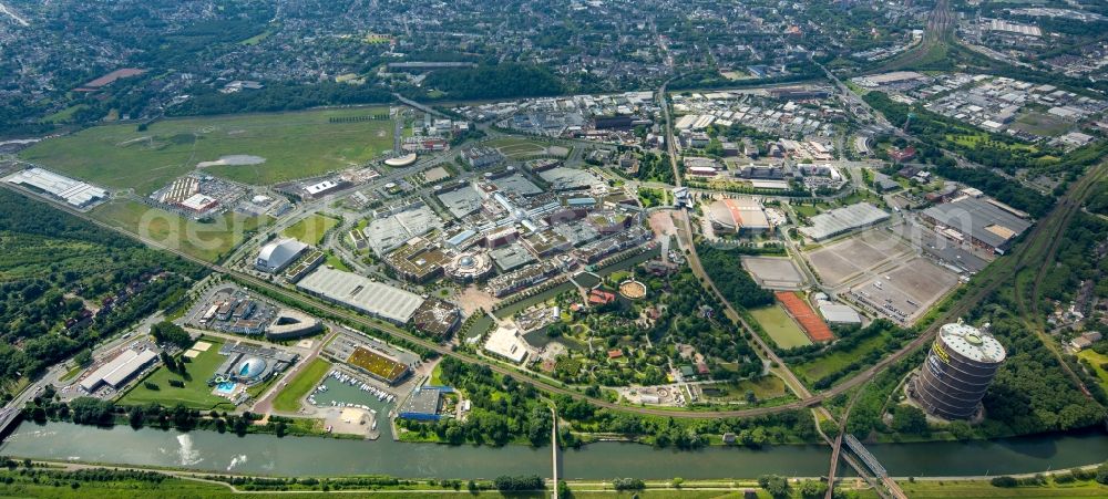 Aerial image Oberhausen - Building of the shopping center Centro in Oberhausen in the state North Rhine-Westphalia