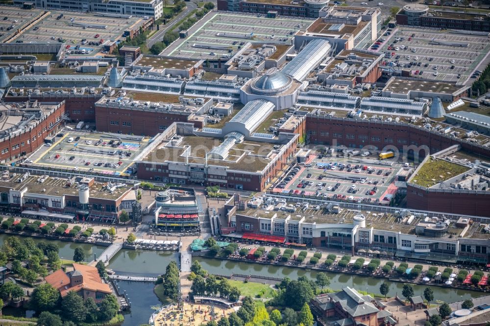 Aerial image Oberhausen - Building of the shopping center Centro in Oberhausen in the state North Rhine-Westphalia