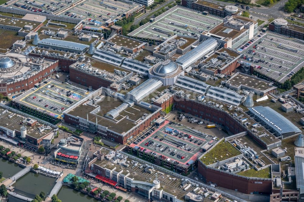 Oberhausen from above - Building of the shopping center Centro in Oberhausen in the state North Rhine-Westphalia