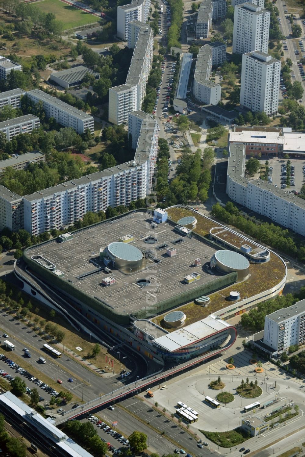 Berlin from above - Building of the shopping center EASTGATE Berlin in Berlin in Germany