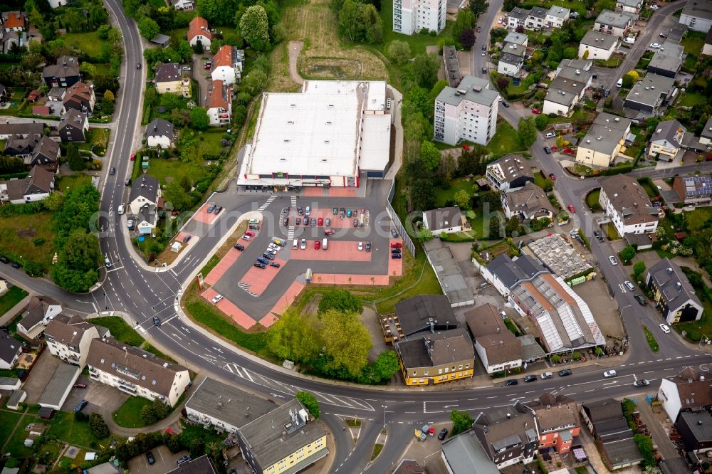 Gevelsberg from above - Building of the shopping center EDEKA Markt in Gevelsberg in the state North Rhine-Westphalia