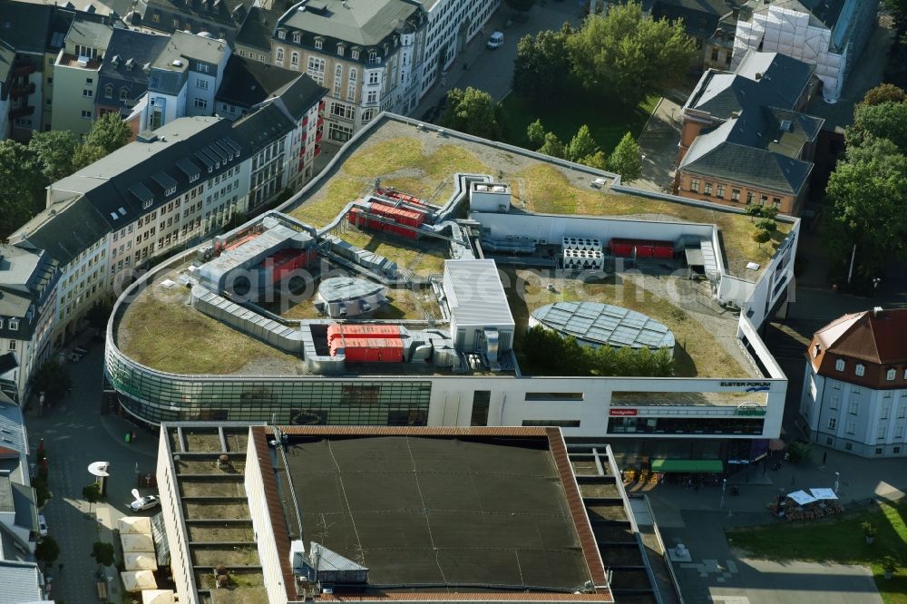 Gera from the bird's eye view: Building of the shopping center Elster Forum in Gera in the state Thuringia, Germany