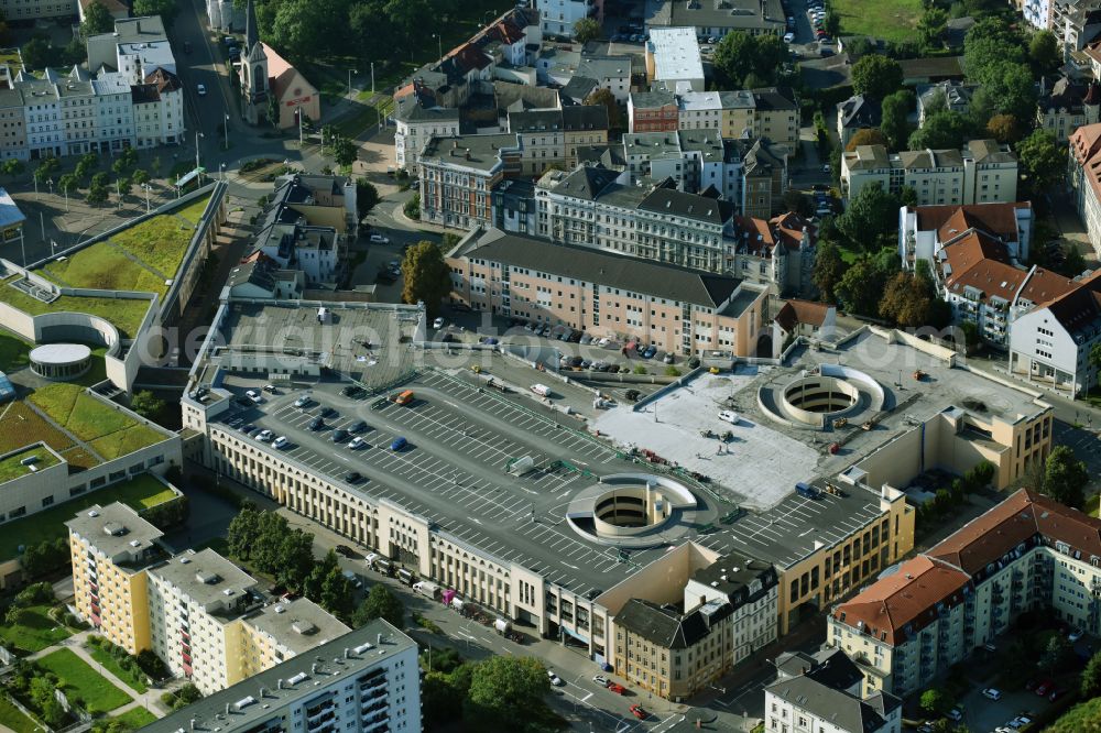 Aerial image Gera - Building of the shopping center Gera Arcaden on Heinrichstrasse in Gera in the state Thuringia, Germany