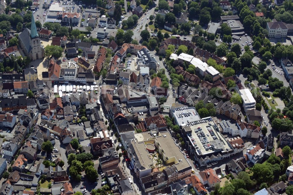 Aerial image Unna - Building the shopping center an der Hertinger Strasse - Fluegelstrasse in Unna in the state North Rhine-Westphalia