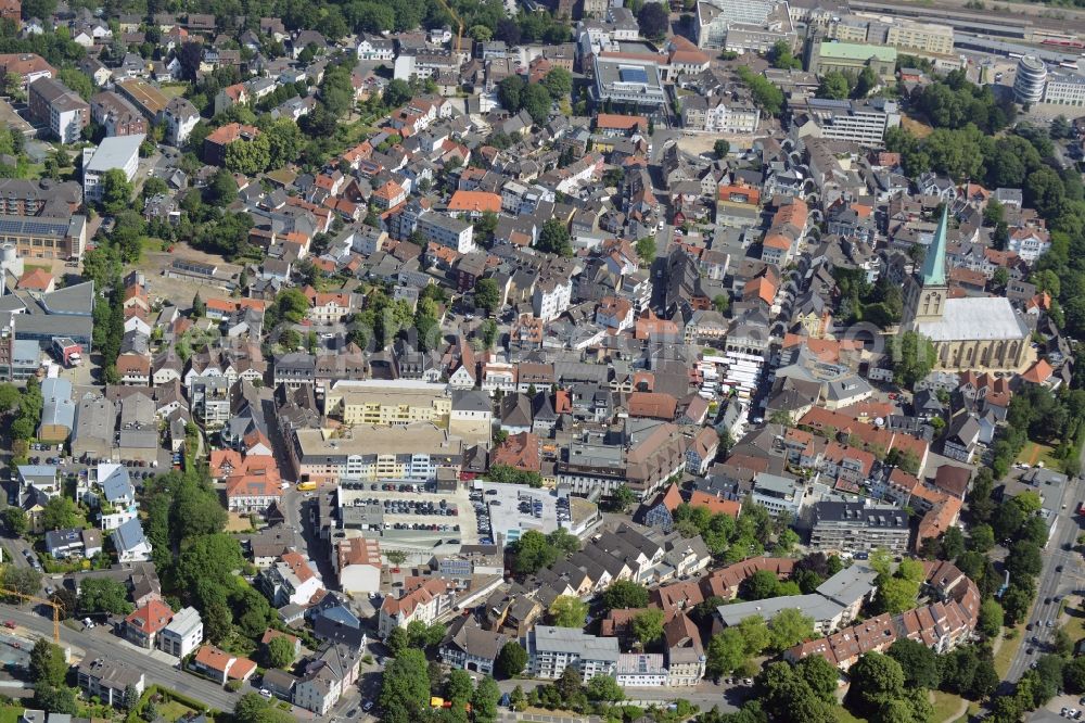 Aerial photograph Unna - Building the shopping center an der Hertinger Strasse - Fluegelstrasse in Unna in the state North Rhine-Westphalia