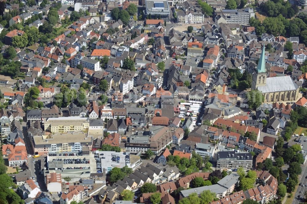 Unna from above - Building the shopping center an der Hertinger Strasse - Fluegelstrasse in Unna in the state North Rhine-Westphalia