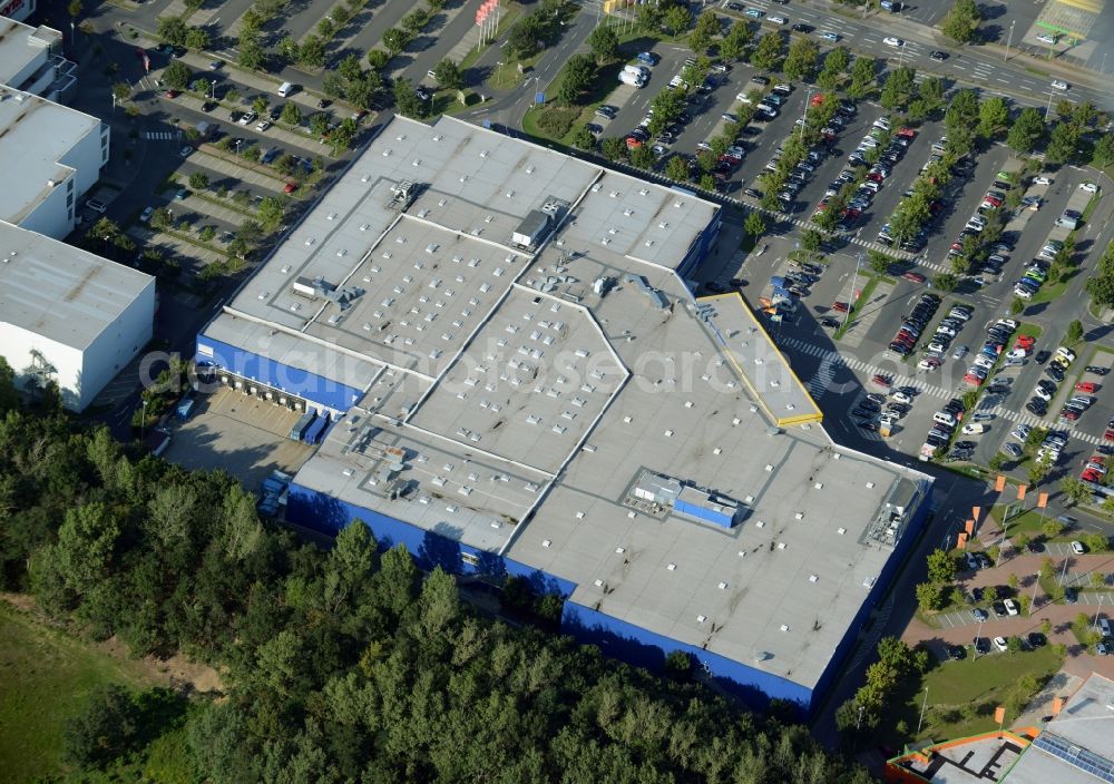 Braunschweig from the bird's eye view: Building of the store - furniture market IKEA Deutschland GmbH & Co. KG in Braunschweig in the state Lower Saxony