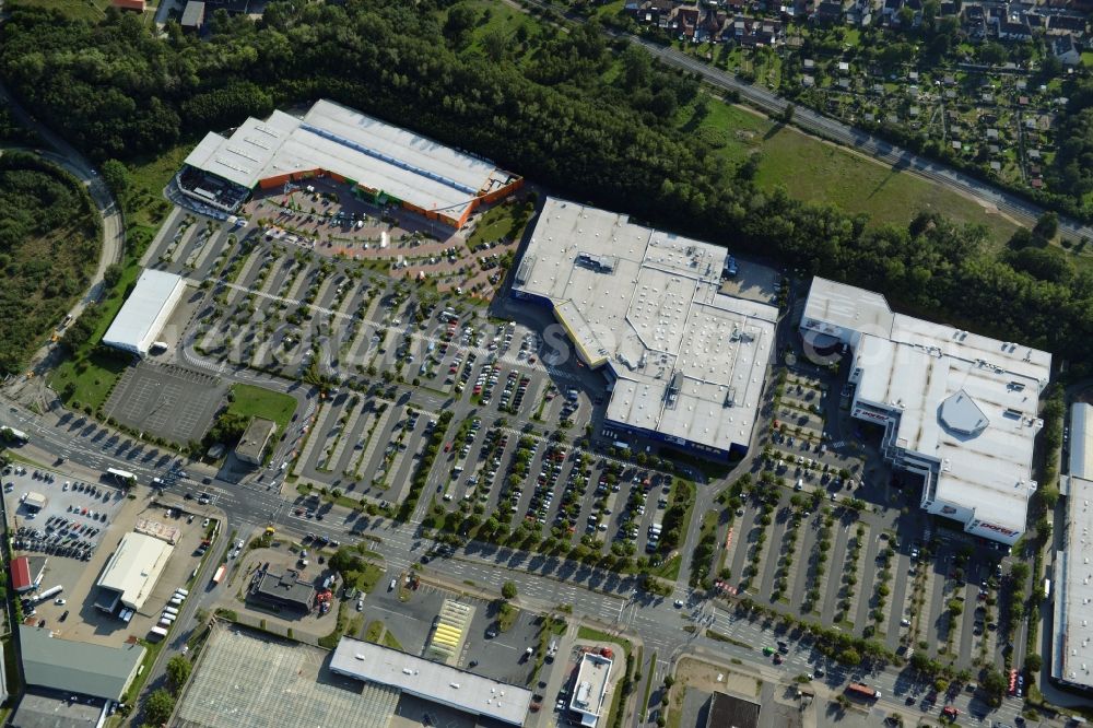 Braunschweig from above - Building of the store - furniture market IKEA Deutschland GmbH & Co. KG in Braunschweig in the state Lower Saxony