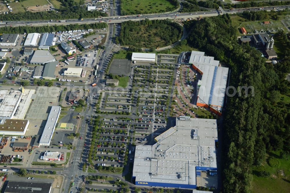 Braunschweig from the bird's eye view: Building of the store - furniture market IKEA Deutschland GmbH & Co. KG in Braunschweig in the state Lower Saxony